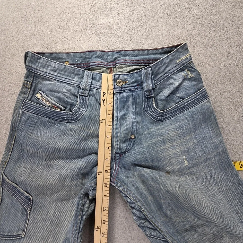 Diesel Jeans Mens 30x34 Blue Hippix Carpenter Flap Pocket Button Fly Italy 00710